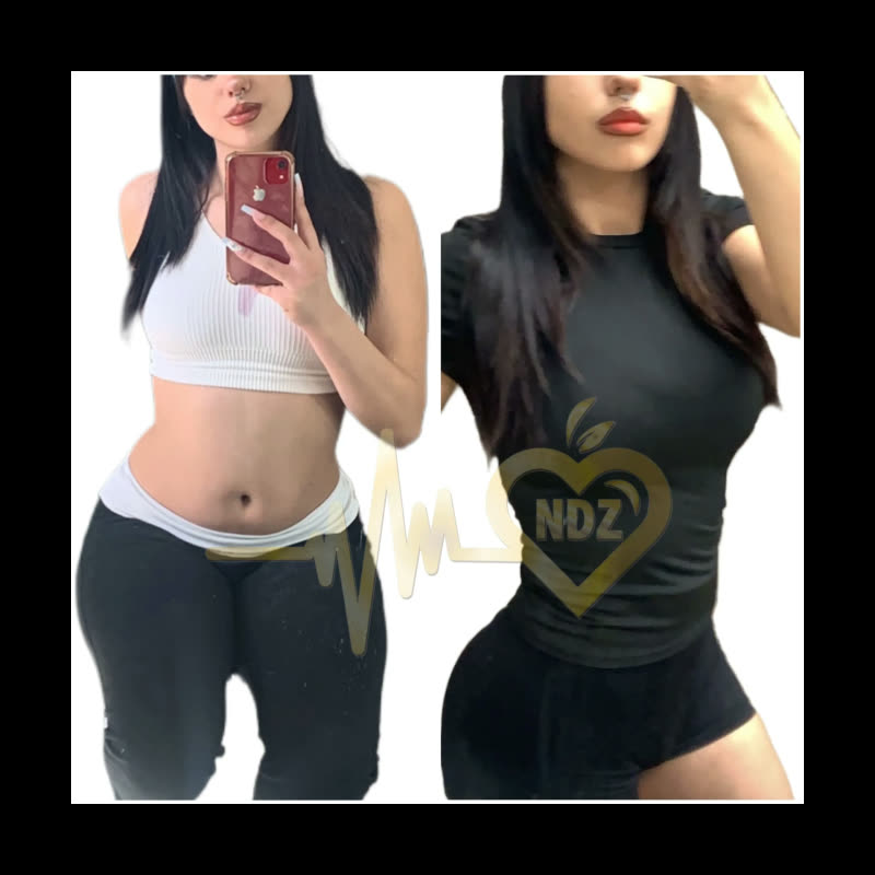 Client weight-loss transformation, before and after